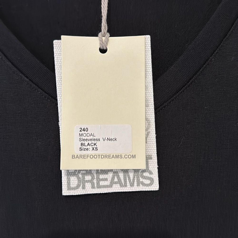 BAREFOOT DREAMS Malibu black modal muscle tank tee muscle tank XS NWT - Picture 5 of 9